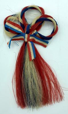 WWI patriotic brooch made from horse hair