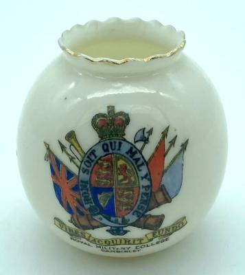 Clifton China crested ware ornament - Royal Military College, Camberley