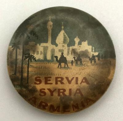 'Suffering Nations' Day' fundraising button 1917 - large size