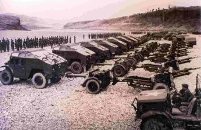 North East Asia, Korea, Imjin River. 16 New Zealand Field Regiment, Armistice Parade, 1953