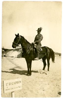 Black & White Photographic Postcard of Pte Albert George SCOTT 892 10th Light Horse on Horseback