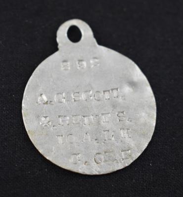 First World War Round Metal Identity Disc of Albert George SCOTT 892 10th Light Horse Regiment