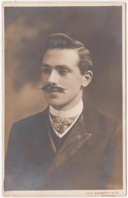Black and White Photographic Postcard of Ernest James DAVIES in Civilian Clothing