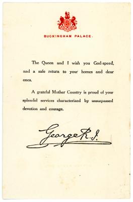 Letter from King George V to Ernest James DAVIES
