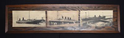 Framed Photographic Postcards of Three French Transatlantic Liners at Le Havre France - Herbert Thomas HOWSON