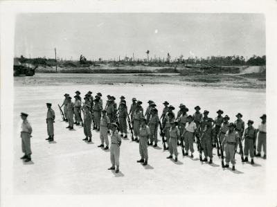 Soldiers on parade ground: Japanese surrender to Australia 1945