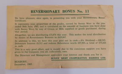 Reversionary Bonus - Sunny West