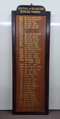 Honour Board - Festival of Busselton "Pioneer Women"