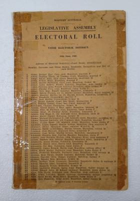 Vasse Electoral Roll - 1958