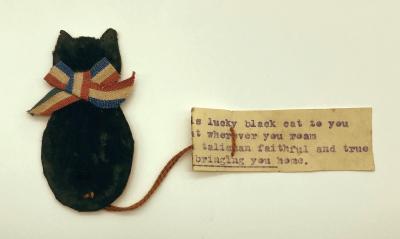 WWI patriotic good luck charm - black cat