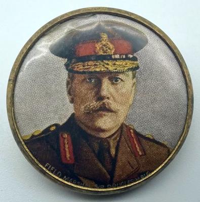 WWI fundraising button featuring the portrait of Field Marshal Sir Douglas Haig