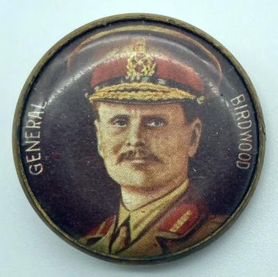 WWI fundraising button featuring the portrait of General Birdwood