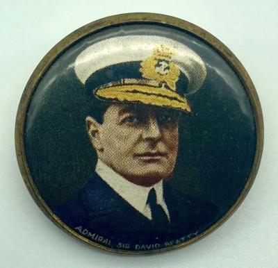 WWI fundraising button featuring the portrait of Admiral Beatty