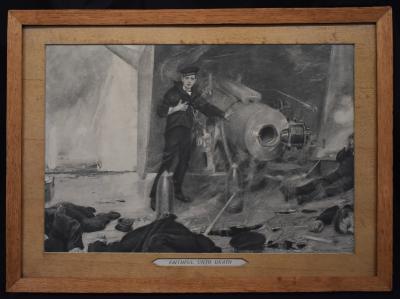 First World War Framed Reproduction of “Faithful Unto Death” by William HATHERELL