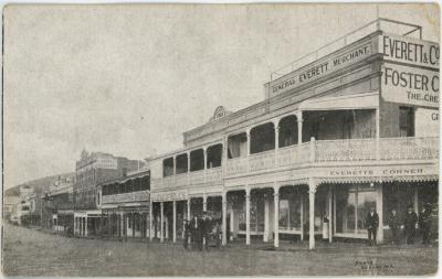 Black and White Photographic Postcard of Everett’s Corner, Stirling Terrace, Albany