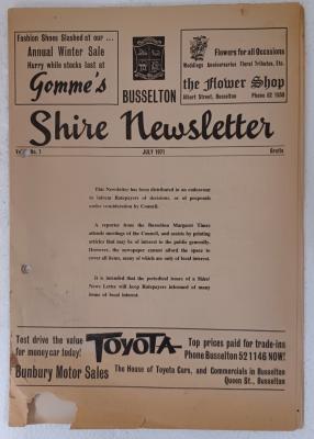 Newsletter - "Busselton Shire" 1971