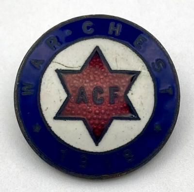 Enamel fundraising badge 'War Chest, 1918'