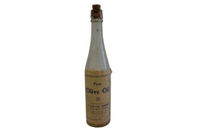 Clear Glass Bottle with Cork - St Joseph's Orphange Label - Contains Oil