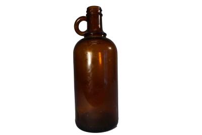 Amber Glass Bottle with Single Ring Handle