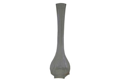 Set of 9 Long stemmed Clear Glass Vases