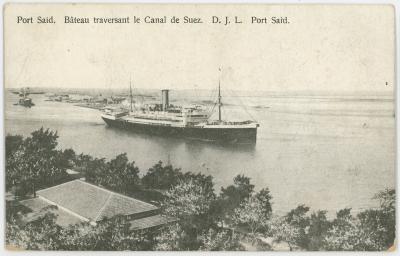 First World War Black & White Postcard of Port Said from Pte. John DENNEY to brother Cyril DENNEY