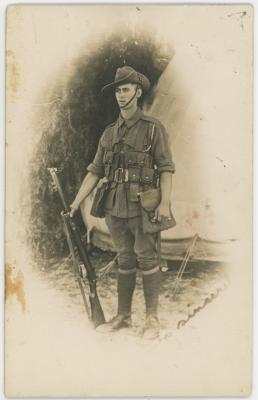 Black & White Photographic Postcard of James Arthur DENNEY, 1743 at Blackboy Hill