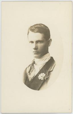 Black & White Portrait Photographic Postcard of James Arthur DENNEY
