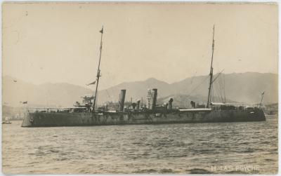 Black & White Photographic Postcard of HMAS PSYCHE