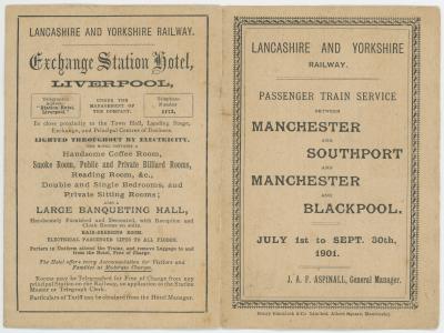 Lancashire and Yorkshire Railway Timetable, July – September 1901