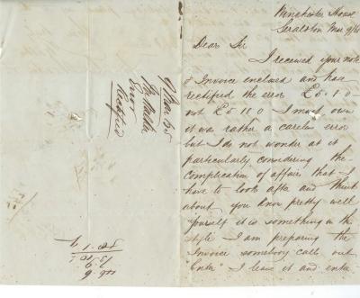 Letter from J. Walker to V. Trew