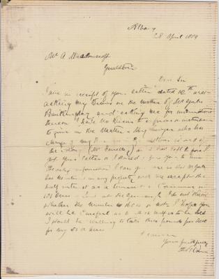 Letter from Thomas Rowe to Arnold Meadowcroft