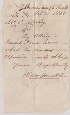 Promissory note from William Forrest Jnr