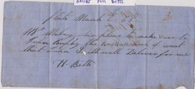 Promissory note from H. Betts