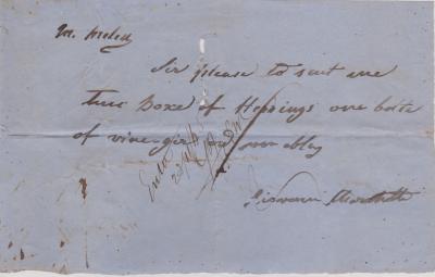 Order for herrings from Giovanni Marchetti