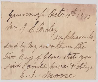 Order for flour from E.J. Moore
