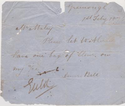 Order for flour from James Bell