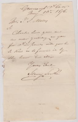 Request for transfer of order from Henry Looke