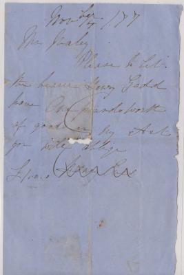Promissory note for Henry Gadd from Henry Eves