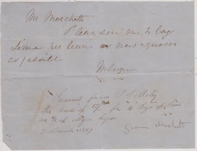 Letter re lime transactions between Logue & Marchetti
