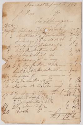 Invoice from C.S. Monger for J. Fox