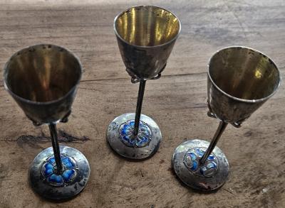 silver liqueur goblets