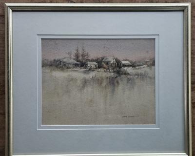Framed watercolour "Old Greenough"
