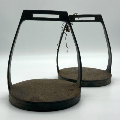 Pair of Ottoman stirrups souvenired by Walter Bowditch, Australian Light Horse Regiment