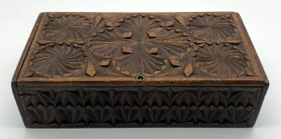 Chip carved cigar box made by ALH Trooper John Hodgskiss