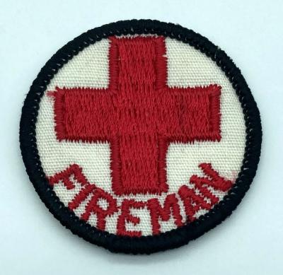 Cloth patch worn by Red Cross Fireman