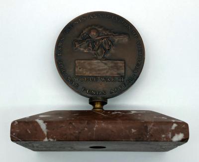 The Lawn Tennis Association of Victoria War Funds Appeal trophy on marble base