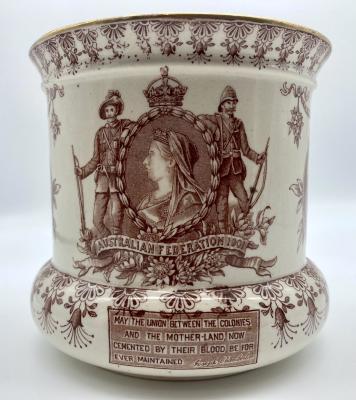 Pair of Federation jardinières made by Doulton & Co., Burslem
