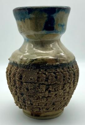 Bark pottery vase made by blinded potter, Bill Reid