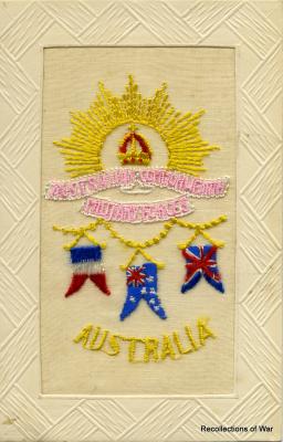 WWI Silk Postcard - Australian Commonwealth Military Forces