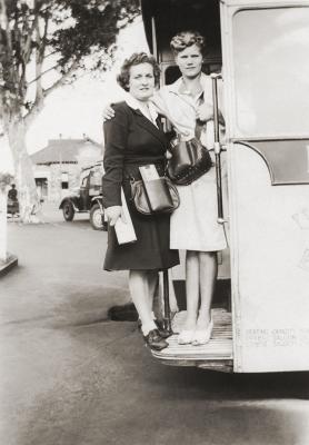 Conductresses On A United Double Decker Bus